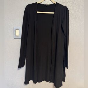 Black Open-Front Women's Cardigan Sweater